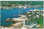 Boothbay Harbor ME Maine, Aerial View Of City And Harbor On C1970s Vintage Postcard, New England Church Architecture - Sonstige & Ohne Zuordnung