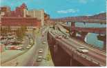 Pittsburgh PA Pennsylvania, Pitt Boulevard, C1950s/60s Vintage Postcard, Street Scene Viaduct, Autos Truck - Pittsburgh