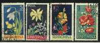 ● ROMANIA 1956 - FIORI - N. 1469 / 72 Usati , Serie Completa - Cat. ? € - Lotto N. 1058 - Usati