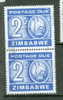 Zimbabwe 1981 2 Cent Postage Due Issue #J21 Pair - Zimbabwe (1980-...)