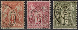 France - 1876-78 - Y&T N° 70 à 72 Oblitérés - Sage Type I - 1876-1878 Sage (Type I)