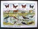 GAMBIE: Feuillet Animaux De Gambie( Papillons, Faune, Oiseaux, Reptile) Yvert 999/1010. MNH Neuf Sans Charniere - Autres & Non Classés