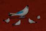 Pigeon  Et Famille Verre étiré Miniatures Décoratives TBE - Tiere