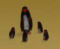 Pingouin   Et Famille Verre étiré Miniatures Décoratives TBE - Animali