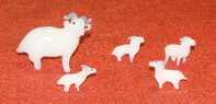 Chèvre   Et Famille Verre étiré Miniatures Décoratives TBE - Animali