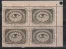 India 1962 MNH, Block Of 4, Inter., Congress Of Opthalmology, Eyes, Health, Organ, Disease, - Blokken & Velletjes