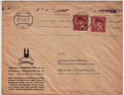 TCHECOSLOVAQUIE - 1937 - Yvert N°302x2 Sur LETTRE DECOREE De PRAGUE 27 Pour Münster (Westphalie) - Storia Postale