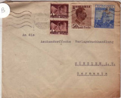 ROUMANIE - 1938 - LETTRE De BUCAREST GARE Du NORD => Münster (WESTPHALIE) - Storia Postale