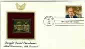 UNUSUAL STAMPS - FDC FIRST DAY COVER - YEAR 1990 - 1 Pcs. USA GOLDEN REPLICAS OF UNITED STATES OF AMERICA  GOLD STAMPS - Andere & Zonder Classificatie