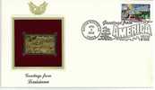 UNUSUAL STAMPS - FDC FIRST DAY COVER - YEAR 2002 - 1 Pcs. USA GOLDEN REPLICAS OF UNITED STATES OF AMERICA  GOLD STAMPS - Other & Unclassified