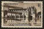 FRANCE 1944  YT 611 Oblitéré Barres Noires, Château De Chenonceaux 25 F. Noir - Used Stamps