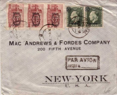 GRECE - 1947 - LETTRE PAR AVION  De PATRAI Pour NEW YORK - Storia Postale