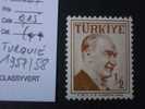 TURQUIE   *  *  De  1957 - 1958   "  Portrait D' Atatürk   "      1  Val - Unused Stamps