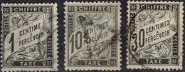 France - 1881-92 - Y&T Taxe N° 10, 15, 18 Oblitérés - 1859-1959 Usati