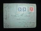 LETTRE TYPE MARIANNE D'ALGER 1,50 F PAIRE + 50 C POSTES ALGERIE OBL. 16-03-1945 ORAN RP AVION - 1944 Coq Et Maríanne D'Alger