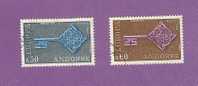 ANDORRE FRANCAIS TIMBRE N° 188  ET 189 OBLITERE EUROPA 1968 - Gebraucht