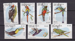 Série Complète Timbres OIseaux Dt Perroquet Colibri Toucan - Nicaragua - YT 1161/4 + PA 966/8 - Bird Vogel - Perroquets & Tropicaux