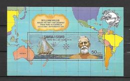 Samoa I SISIFO 1974 Universal Postal Union U.P.U. Centenary Australia William Willis Raft Mail Map People S/S Stamp MNH - Explorers