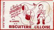 * BUVARD PUBLICITAIRE:"LES GAUFRETTES De La BISCUITERIE LILLOISE...40-42 Rue J.-J. ROUSSEAU LILLE"(20x11cm) - Alimentos