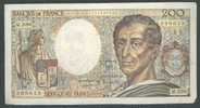 TRES  BEAU BILLET DE DEUX CENT FRCS MONTESQUIEU DATE 1985 - 200 F 1981-1994 ''Montesquieu''