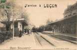 Cpa Luçon La Gare Bon Souvenir - Lucon