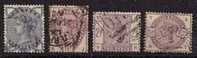 Grande-Bretagne - 1883-84 - Y&T N° 76 à 79 Oblitérés - Used Stamps