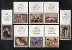 POLAND 1969 POLISH PAINTINGS SET OF 8 LABELS ON TOP OF THE STAMPS NHM Art Artists Horses Mother Feeding Child - Nuovi