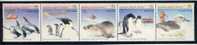 1988 Australian Antarctic Territory Complete Strip Of 5 MNH Stamps " Arctic Animals " - Ongebruikt