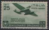 031it ITALIA REGNO 1936 - 25 C. Posta Aerea Orazio S. A95 - 1 Val. Nuovo Linguella MH (*) Italy Italie - Ungebraucht