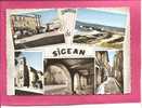 SIGEAN . LE CARREFOUR . LE CLOCHER DE L EGLISE VIEILLE RUE DITE RUE ETROITE . ........ANNEE 1963 - Sigean