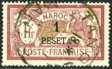 French Morocco #21 Used 1p On 1fr From 1903 - Gebruikt
