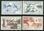 French Morocco CB36-39 Mint Hinged Air Post Semi-Postal Set From 1950 - Luftpost