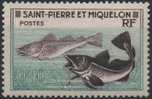 SAINT-PIERRE-ET-MIQUELON SPM  353 ** MNH Poisson Morue Fisch Fish 1957 - Unused Stamps