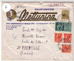 ITALIE - 1971 - Bel AFFRANCHISSEMENT Sur LETTRE DECOREE Par EXPRES De MORROVALLE Pour YMONVILLE - Posta Espressa/pneumatica