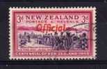 New Zealand - 1940 - 3d Official Centennial Issue - Used - Oficiales