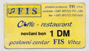 BOSNIA, 1 DM (1994) XF+ *FIS-VITEZ* War Time Local Note - Bosnië En Herzegovina