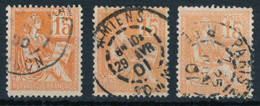 France-15c Orange (3 Nuances) YT 117 Obl. - 1900-02 Mouchon