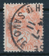 France-3c Orange Type IB YT 109 Obl. - 1900-29 Blanc