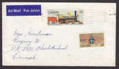 Canada Airmail Par Avion Label Belleville Ontario 1985? Cover CHARLOTTENLUND Denmark Train Zug Visit Of Pope - Poste Aérienne