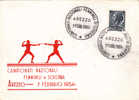 Escrime Fencing Championship Italy 1954,very Rare,postcard,obliteration Concordante Arezzo Italia - Fencing