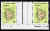 Cocos (Keeling) Islands 1982 Butterflies & Moths 25c Gutter Pair MNH  SG 89 - Kokosinseln (Keeling Islands)