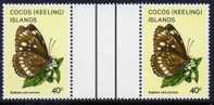 Cocos (Keeling) Islands 1982 Butterflies & Moths 40c Gutter Pair MNH  SG 92 - Kokosinseln (Keeling Islands)