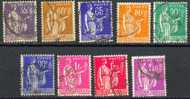 France-Série Courante Type Paix YT 363-371 Obl. - 1932-39 Paz