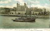 CPA  LONDON, Tower Of London, Boats On The Thames 1913 - River Thames