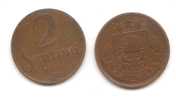 LATVIA Lettonia ; Lettland 2 SANTIMI  COIN  1922 Y - Letonia