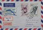 Cover / Brief / Lettre R 1964 Brno --> Austria, Innsbruck Winter Olympic Games, Icehockey - Luge - Ski Jumping Compl Set - Lettres & Documents