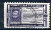 1932 San Marino, Morte Garibaldi , Valore Da Cent.20 Usato - Used Stamps