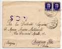 NAPOLI - RAGUSA IBLA  -  Cover / Lettera  A.C.S.  5.2.1945 - Imperiale PM Cent. 50 X 2 - Storia Postale