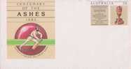 Centenary Of Ashes, Cricket, Trophy, Postal Stationery Envelope, Australia As Per The Scan - Cricket