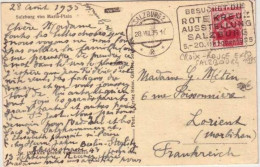 AUTRICHE - 1935 - ANK N°578 Seul Sur CP De SALZBOURG EXPOSITION CROIX-ROUGE Pour LORIENT (MORBIHAN) - Red Cross